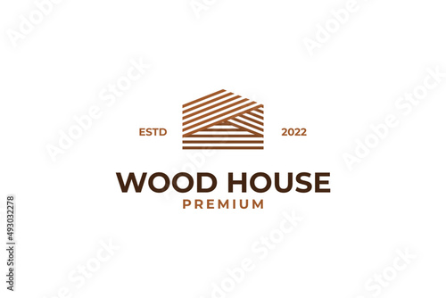 Home wood logo design vector graphic symbol icon illustration