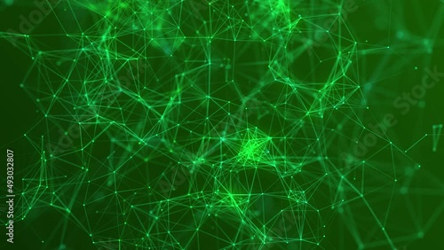 Digital Plexus background.Data technology and scientific illustration. Moving dots and lines network connection structures. 3d rendering. 4K