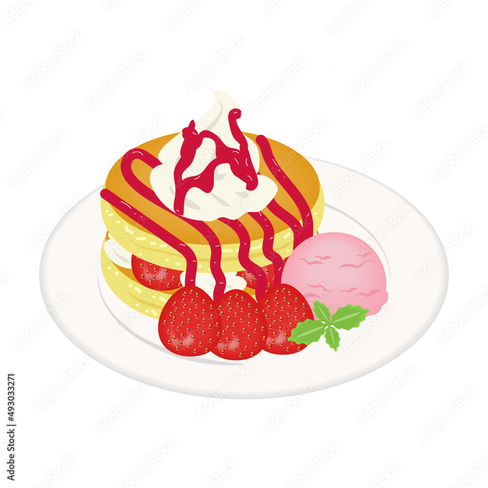 ストロベリーパンケーキ Stock Vector Adobe Stock