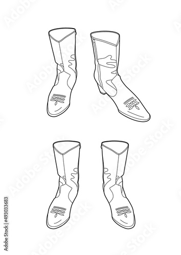 Drawing of a pair of boots