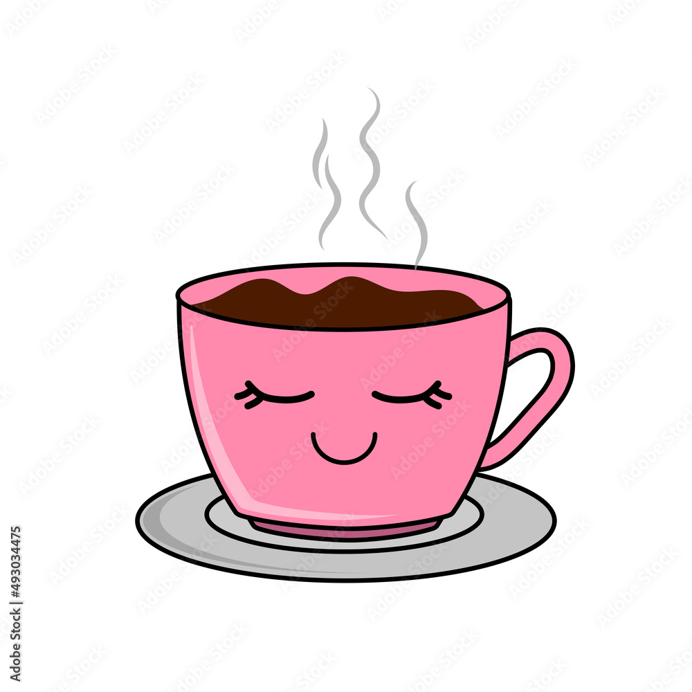 Vector illustration of a beautiful woman's cup of coffee. can be used for children's pictures, icons and more Vector illustration of a beautiful woman's cup of coffee. can be used for children's pictures, icons and more