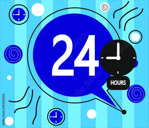 Wallpaper Mural 24 hour clock icon. vector blue weather symbo Torontodigital.ca