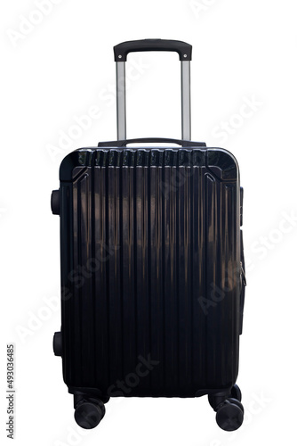 Black suitcases isolated on white background included clipping path.