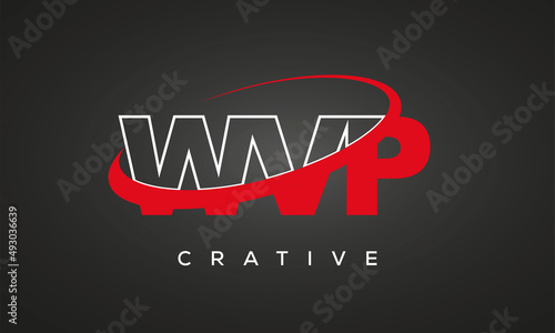 WVP creative letters logo with 360 symbol vector art template design