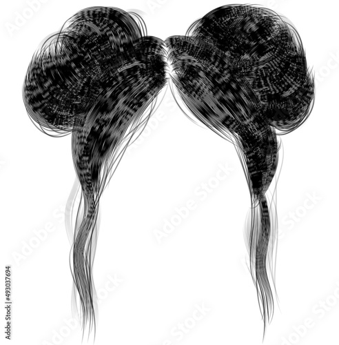 vector stylish classic hair bun.