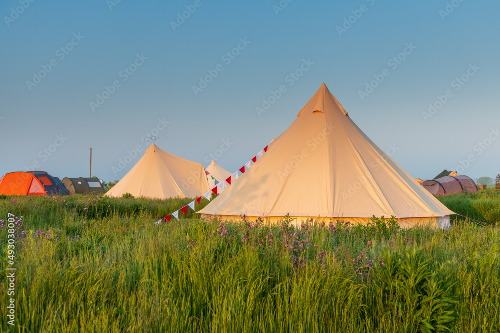 Bell Tent in the Morning Sunlight
