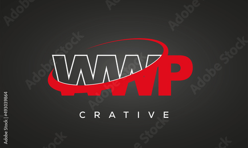 WWP creative letters logo with 360 symbol vector art template design