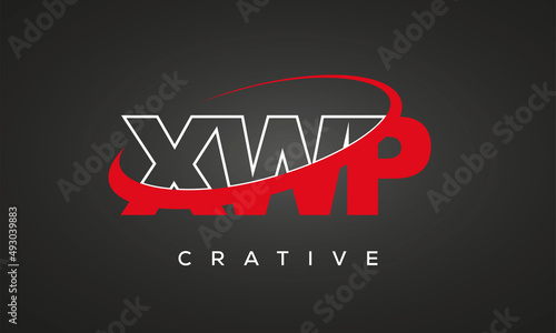 XWP creative letters logo with 360 symbol vector art template design