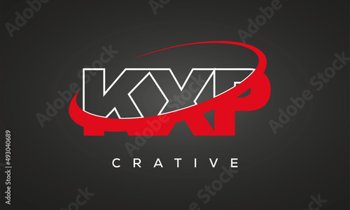 KXP creative letters logo with 360 symbol vector art template design