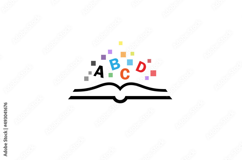 creative book letter fonts logo vector design symbol illustration