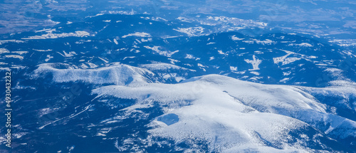 Winter panorama of the Karkonosze from the plane  © Marcin