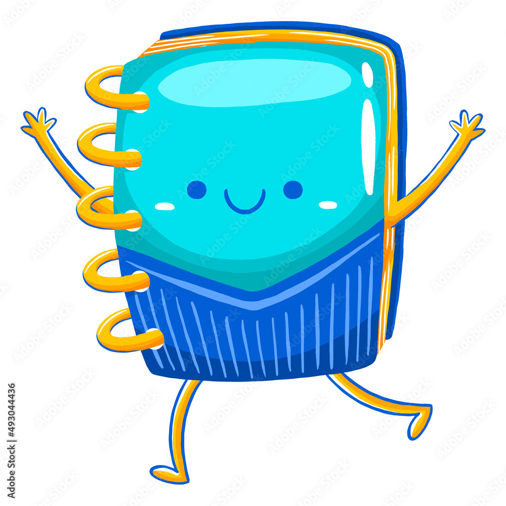 Sketchbook Mascot in Flat Cartoon Style Sketchbook Mascot in Flat Cartoon Style