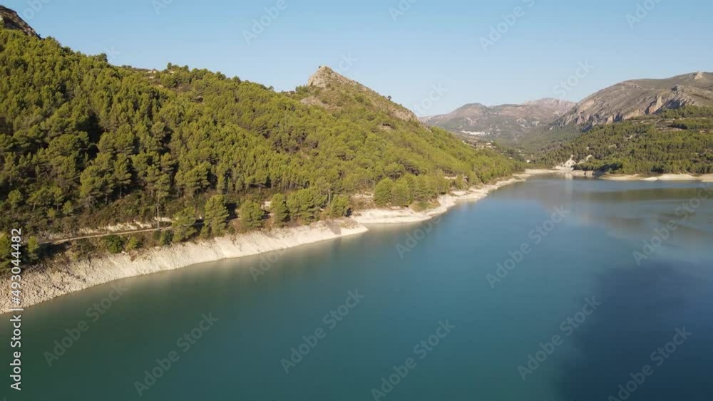 Drone views from Embalse de Guadalest, Marina Baixa, Alicante, Spain Drone views from Embalse de Guadalest, Marina Baixa, Alicante, Spain
