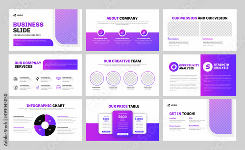 Business slide presentation template design