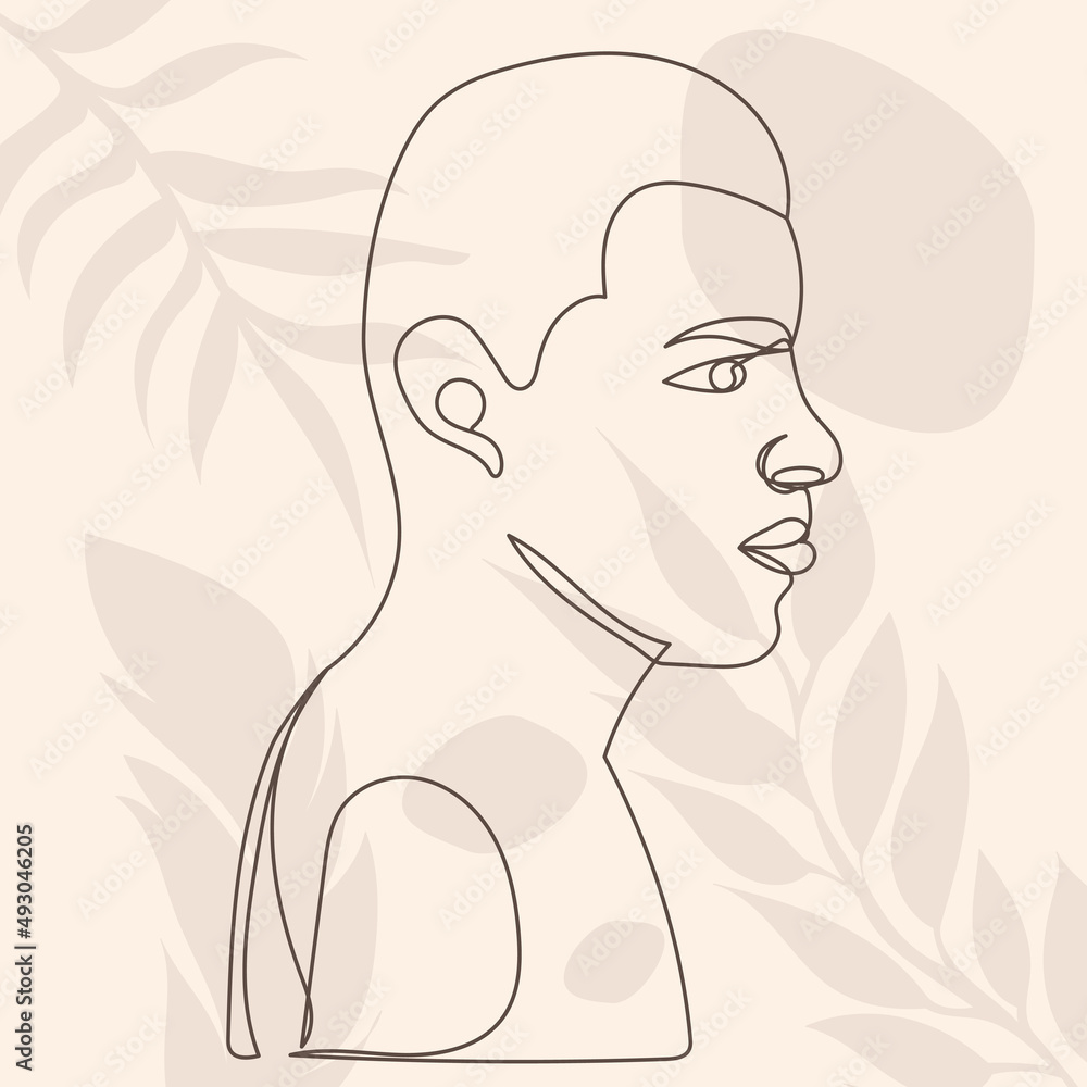 man portrait drawing in one continuous line, isolated man portrait drawing in one continuous line, isolated