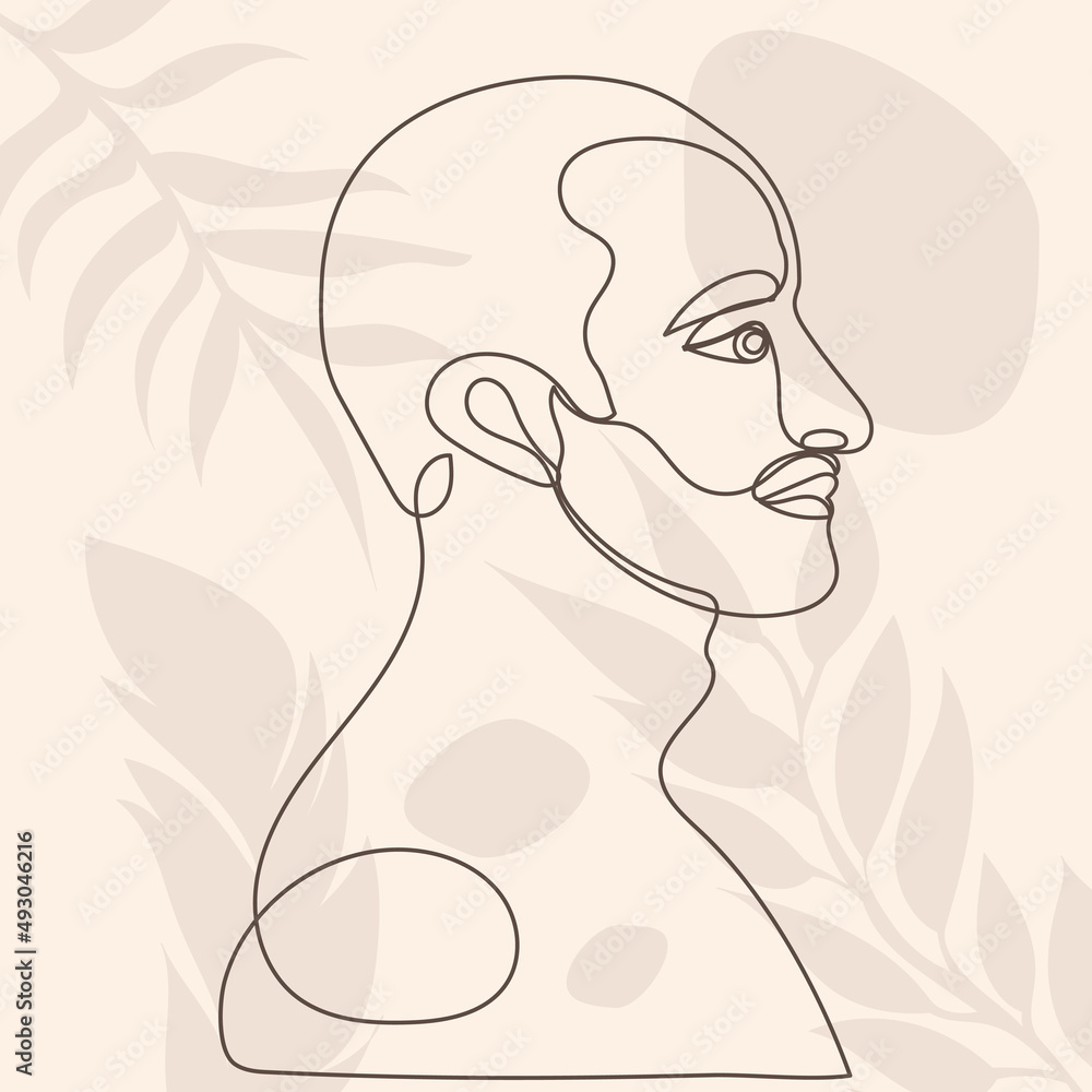 man portrait drawing in one continuous line, isolated, vector man portrait drawing in one continuous line, isolated, vector