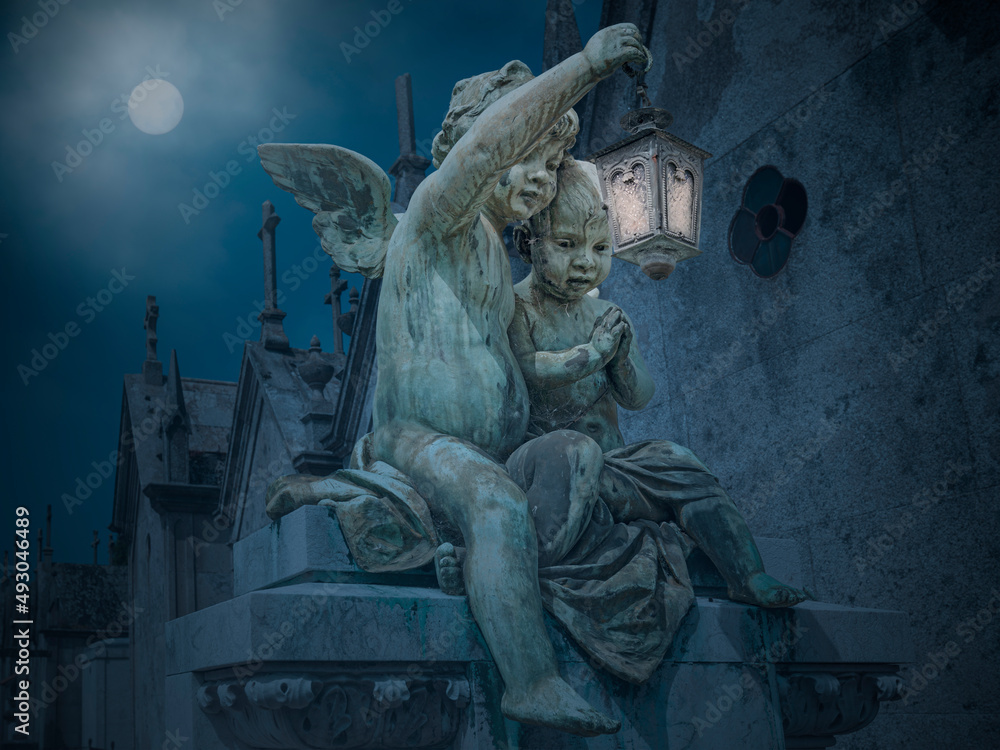 Cemetery child statue Cemetery child statue