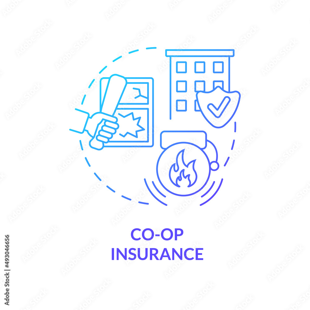 Fotografie Co-Op insurance blue gradient concept icon