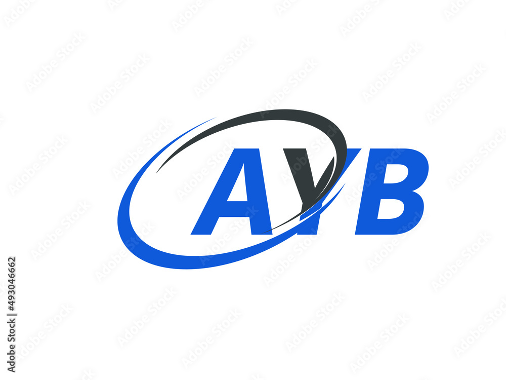 AYB letter creative modern elegant swoosh logo design AYB letter creative modern elegant swoosh logo design