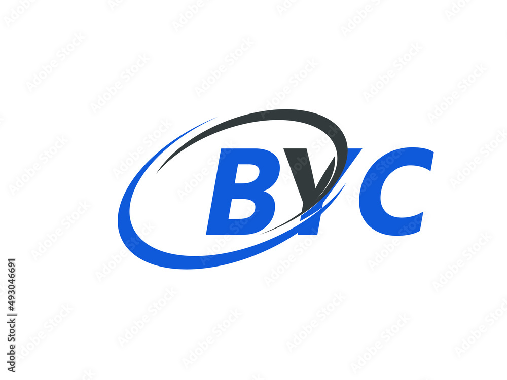 BYC letter creative modern elegant swoosh logo design BYC letter creative modern elegant swoosh logo design