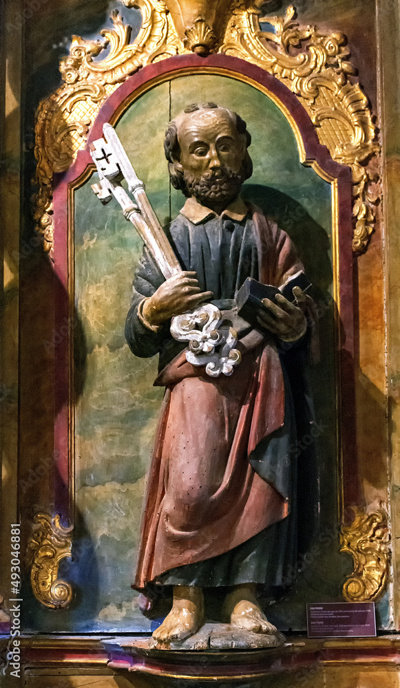 Detalle retablo en Museo diocesano de la catedral de mondoñedo, Imagen de San Pablo, Galicia, España