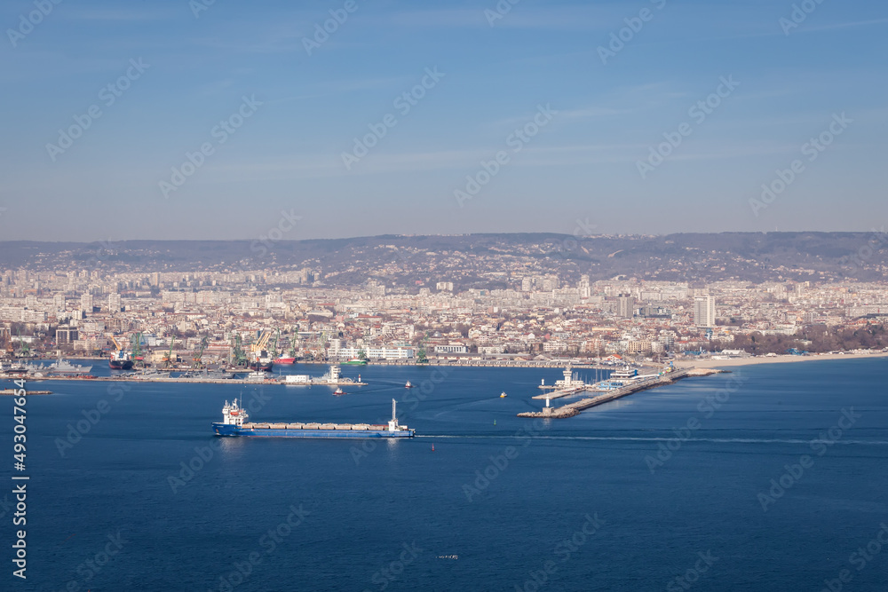 Beautiful cityscape over Varna city, Bulgaria. General view of Varna, the sea capital of Bulgaria