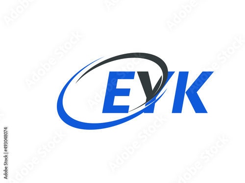 EYK letter creative modern elegant swoosh logo design