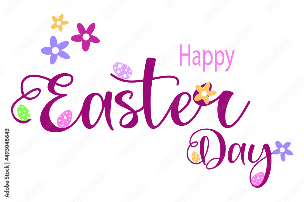 Happy Easter day design. Holiday banner, web poster, flyer, stylish brochure, greeting card, cover.  Vector illustration 