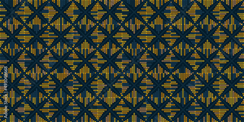 Abstract geometric block and squares pattern. Seamless mosaic and tile. Vector illustration