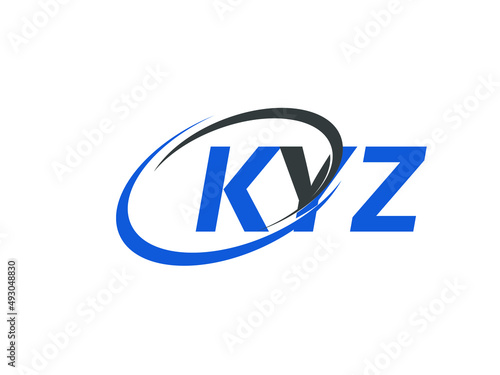 KYZ letter creative modern elegant swoosh logo design photo