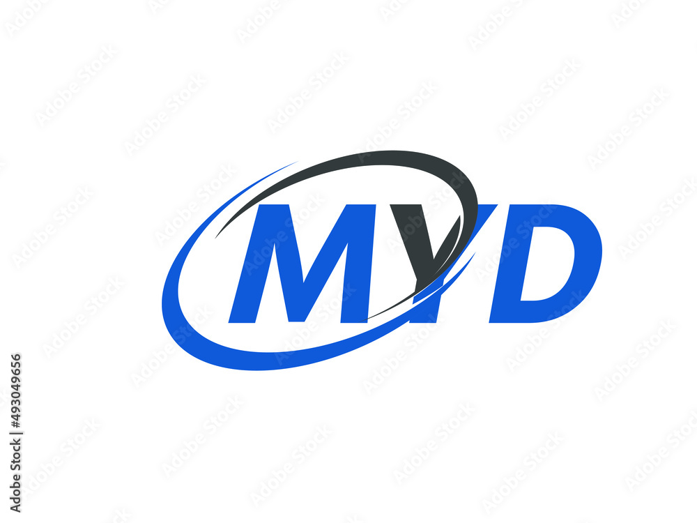 MYD letter creative modern elegant swoosh logo design - obrazy, fototapety, plakaty 