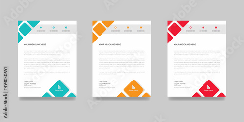 Creative & Modern business style letterhead corporate document with vector illustration