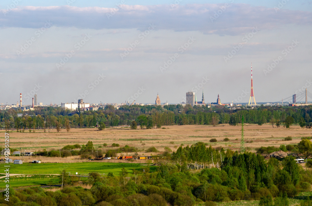 city behind the countryside