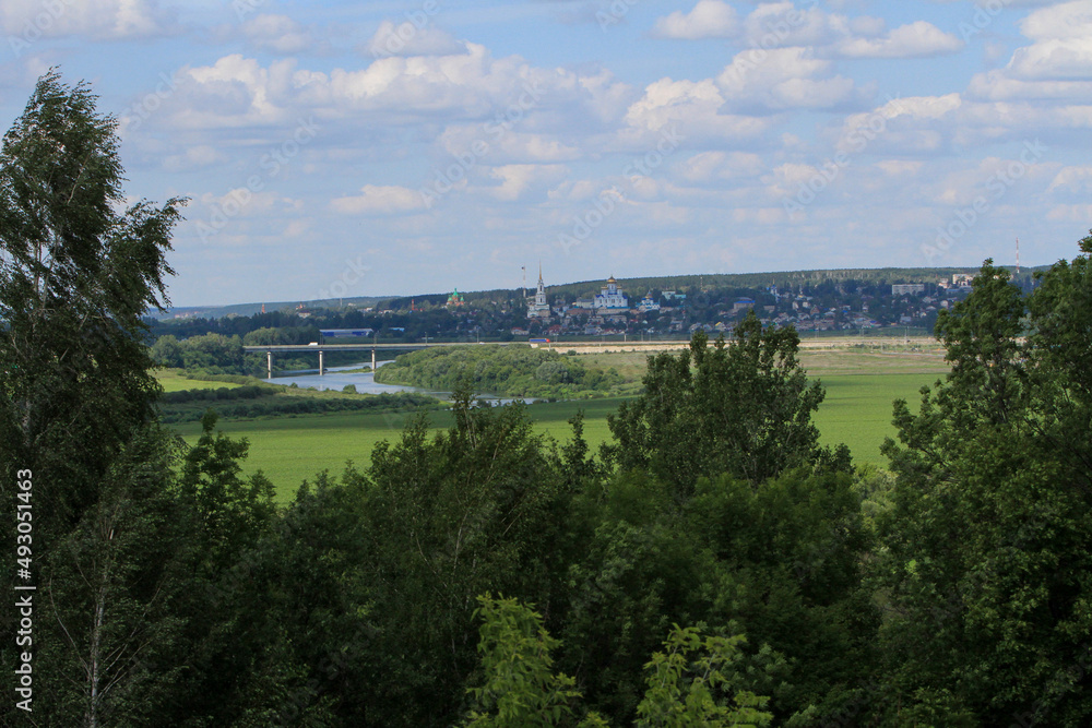 view of the small town of Zadonsk in the Lipetsk region in Russia