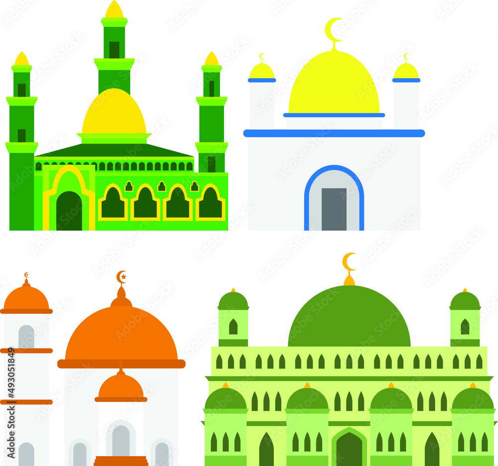 Set of Mosque Illustration Vector Designs
