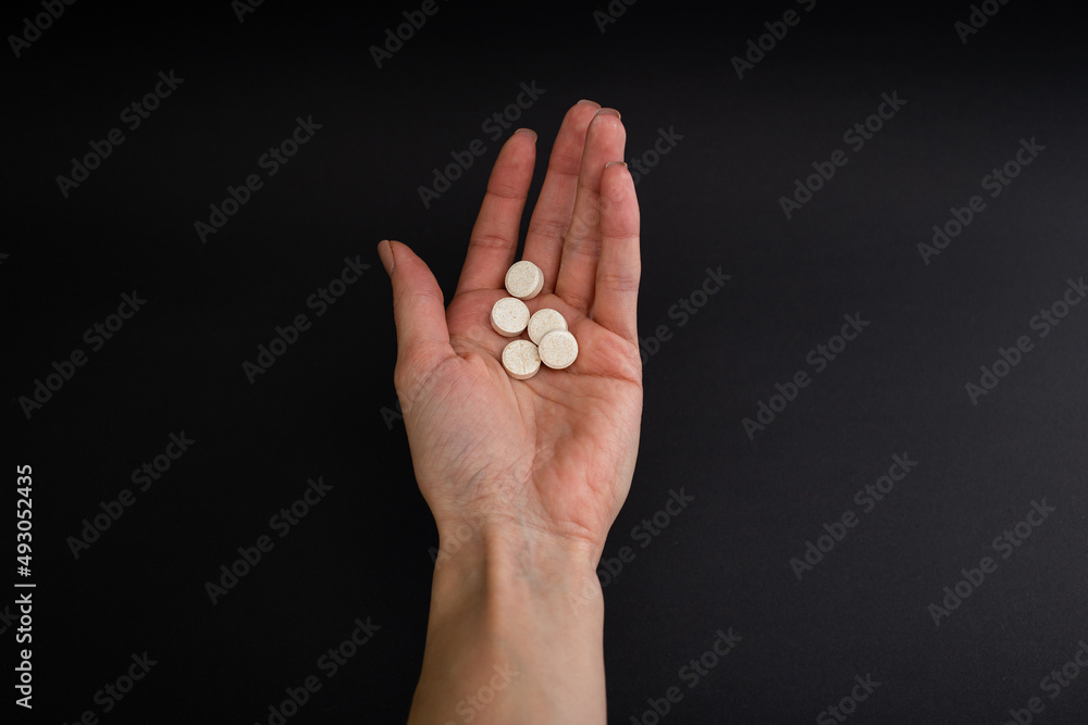 Pills, vitamins, medicine macro photo on background Pills, vitamins, medicine macro photo on background