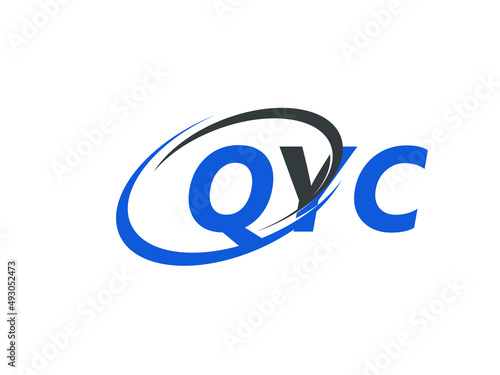 QYC letter creative modern elegant swoosh logo design