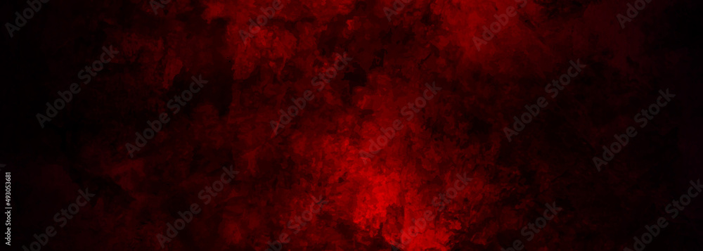 Dark grunge textured red concrete wall background, red horror wall background, dark slate background toned classic red color, old textured background.