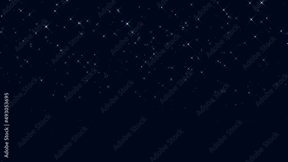 stars in the night sky, fairy shiny and glowing stars on dark background	
