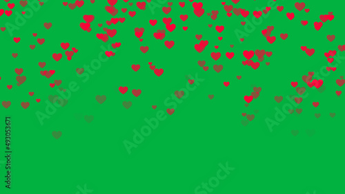 valentine's day and love element, hearts on green screen, romance and wedding design element 