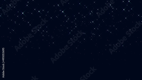 stars in the night sky  fairy shiny and glowing stars on dark background 