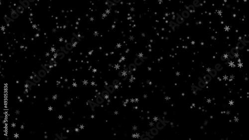 Snowfall On Dark Background, Winter And Christmas Snow Flakes Background wallpaper