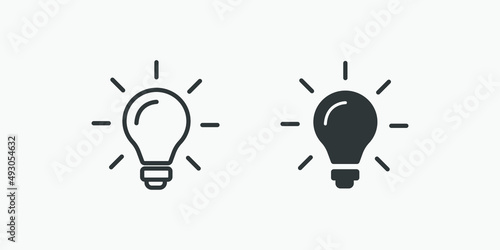 Lightbulb, lamp, bulb, idea icon vector set.