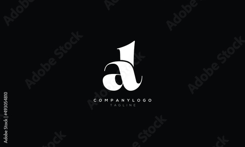 AL LA Abstract initial monogram letter alphabet logo design
