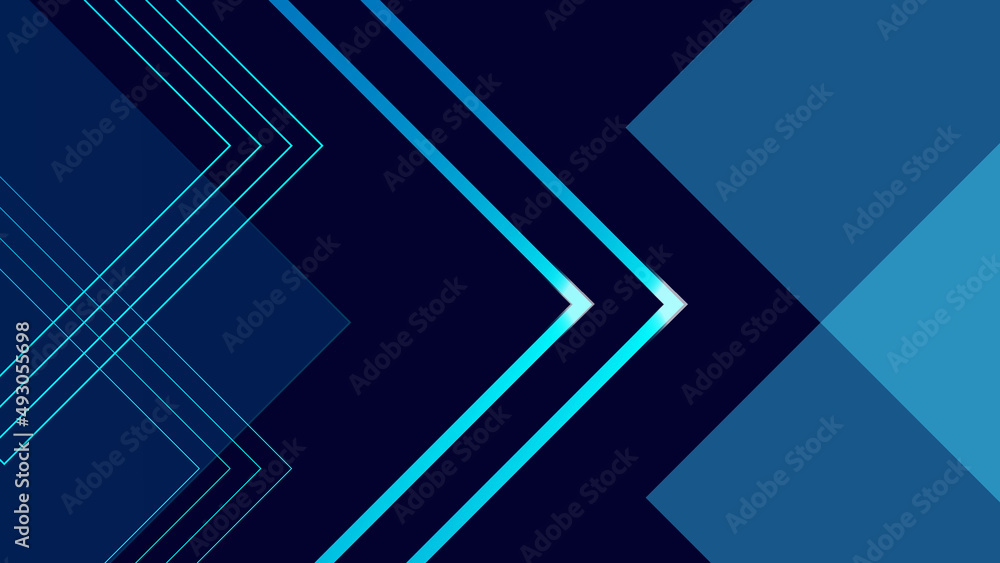 Fototapeta premium abstract technology arrow line moving forward, technology digital data, communication, and network on blue background