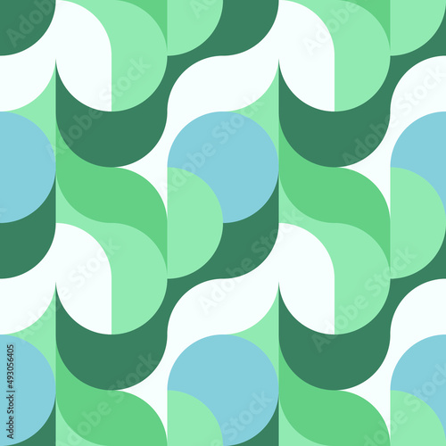 Abstract vector minimalistic poster with simple round shapes. Geometric background in turquoise