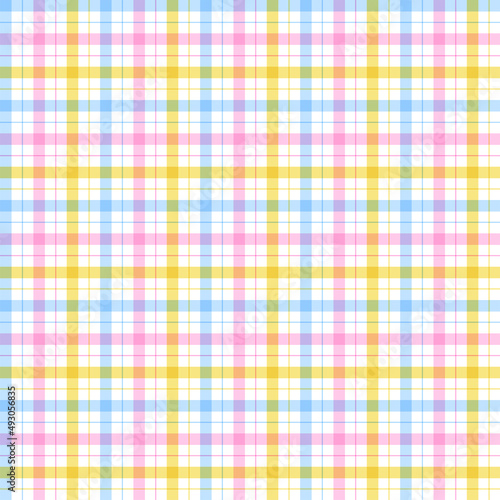 Rainbow Pastel Pink Yellow Blue Plain Scott Plaid Tartan Checkered Gingham Pattern Illustration Tablecloth, Picnic mat wrap paper, Mat, Fabric, Textile, Scarf