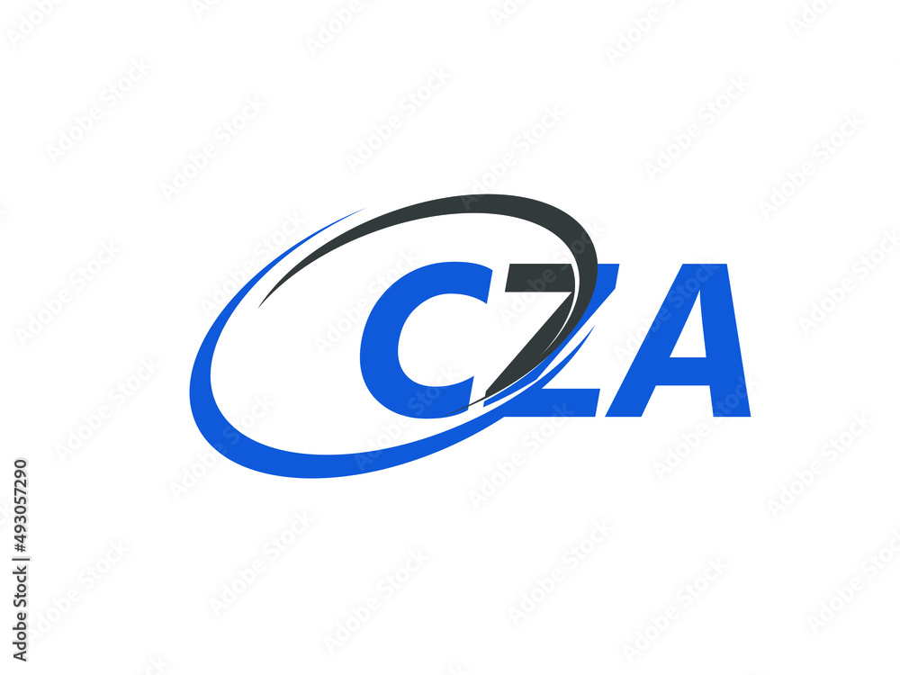 CZA letter creative modern elegant swoosh logo design - obrazy, fototapety, plakaty 