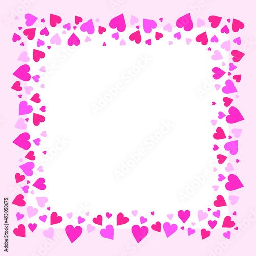  Frame with hearts on a white background
