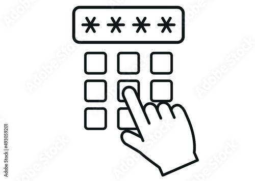 パスワード,暗証番号,防犯,暗号,入力,ログイン,セキュリティ,コード,指,手,プッシュ,押しボタン,タッチ,鍵,解除,ロック,モノクロ,シンプル,ベクター,挿絵,オートロック,アイコン,錠,イラスト,ボタン,システム,正面,ダイヤル,暗号化,クレジットカード,キャッシュカード,番号,ナンバー,入金,押す,触れる,生活,4桁,白黒,単色 